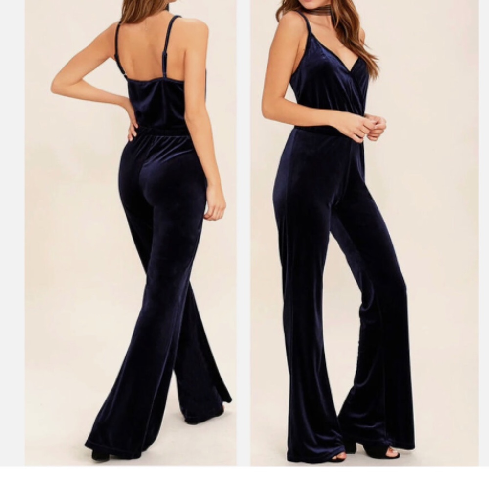 JACK‎ BY BB DAKOTA Velvet Spaghetti Strap Jumpsuit